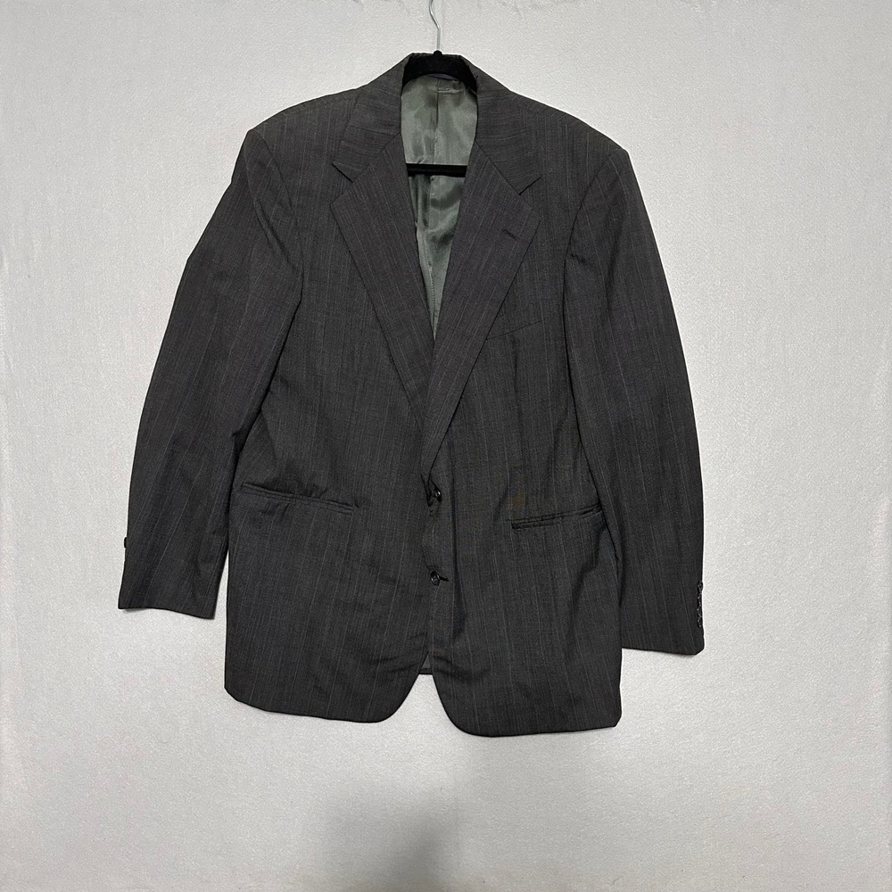 Polo Ralph Lauren Vintage Pinstripe Blazer Gray 2 Button Sport Coat ACTWU USA